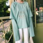 Embroidered Mock Two-piece Long-sleeve T-shirt