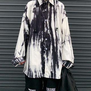 Long-sleeve Tie-dye Shirt As Shown In Figure - One Size