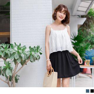 Two Tone Spaghetti-strap Lace Dress