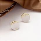 Shell Alloy Panel Disc Earring 1 Pair - Stud Earring - One Size