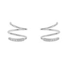 925 Sterling Silver Rhinestone Spiral Earring As Shown In Figure - One Size