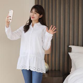 Crochet-hem Blouse In 3 Designs