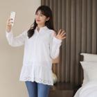 Crochet-hem Blouse In 3 Designs
