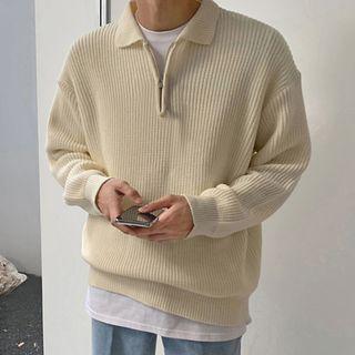 Collared Half-zip Sweater