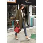 Notched-lapel Double-breasted Cotton Coat