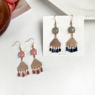 Gemstone Fringed Drop Earring