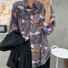 Geometric Print Shirt Blue - One Size