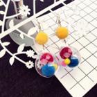Transparent Ball & Bobble Dangle Earring 1 Pair - As Shown In Figure - One Size