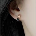 Heart Rhinestone Stud Earring 1 Pair - As Shown In Figure - One Size