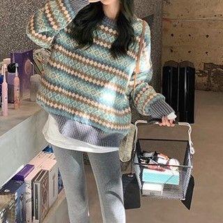 Loose Fit Print Sweater