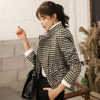 Houndstooth Zipped Jacket