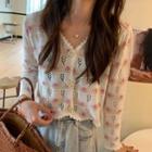 Long-sleeve Floral Cardigan