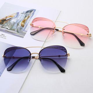 Double-bridge Rimless Sunglasses