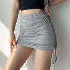 High-waist Drawstring Pencil Skirt