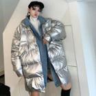 Glitter Padded Coat Silver - One Size
