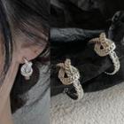 Knot Alloy Earring 1581a - 1 Pair - Silver - One Size