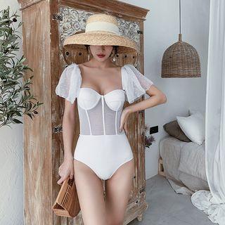 Flutter-sleeve Swimsuit