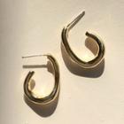Alloy Irregular Open Hoop Earring 1 Pair - S925 Silver - Earrings - One Size