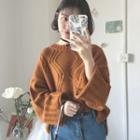 Cable-knit Flared-sleeve Sweater