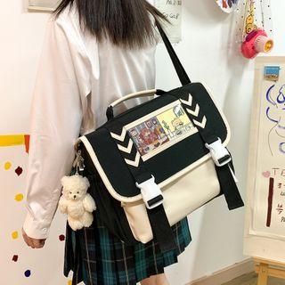 Two-tone Pvc Panel Crossbody Bag