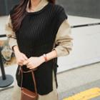 Tie-side Rib-knit Vest