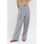 Pintuck Wide-leg Pants Mint Green - One Size
