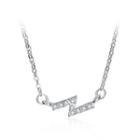 Simple Creative Lightning Necklace With White Cubic Zircon Silver - One Size