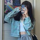 Plaid Shirt / Wide Leg Jogger Sweatpants / Set