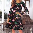 Long-sleeve Christmas A-line Dress