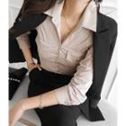 Metallic-button Slim-fit Shirt