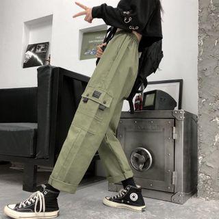 Drawstring Straight-fit Cargo Pants