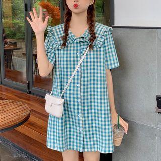 Peter-pan Collar Plaid Dress