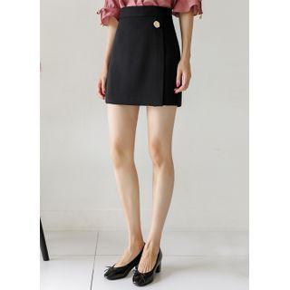 Inset Shorts Metallic-detail Miniskirt