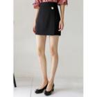 Inset Shorts Metallic-detail Miniskirt