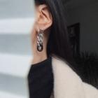 Chunky Chain Glaze Asymmetrical Dangle Earring