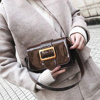 Metal Buckle Patent Crossbody Bag