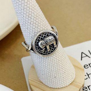 Elephant Stainless Steel Open Ring Elephant - Silver - One Size