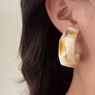 Open Hoop Earring 1 Pair - Off-white - One Size