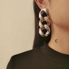 Hoop Drop Earring 2122 - 1 Pair - Gold & Silver - One Size