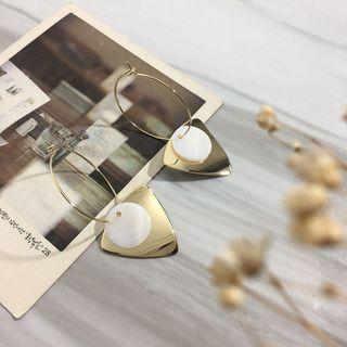 Shell Disc Alloy Triangle Dangle Earring As Shown In Figure - One Size