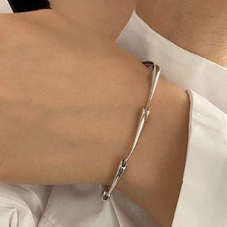 925 Sterling Silver Droplet Bangle Sl0187 - One Size
