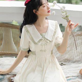 Two-tone Lace-up Dress
