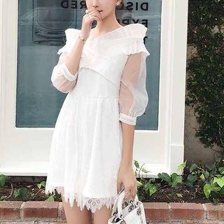Mesh Panel Lace Playsuit