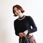 Crochet-lace And Faux-pearl Trim Top