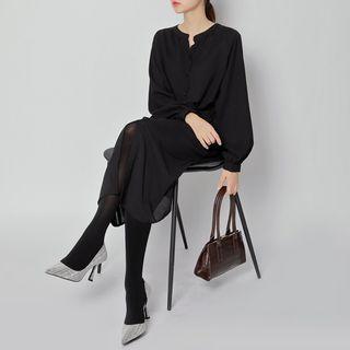 [lovb] Drawcord-waist Long Shirtdress