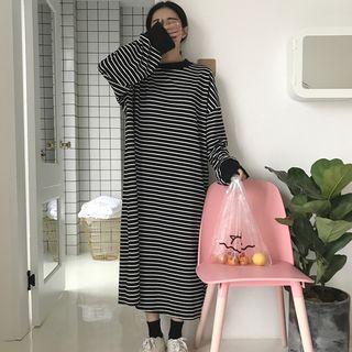 Striped Midi Sweatshirt Dress