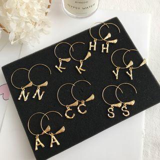 Letter Drop Hoop Earring