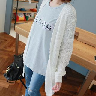 Patch-pocket Open-front Cardigan