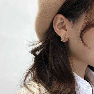 Stone Stud Earring Red - One Size