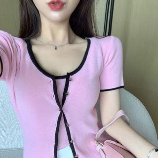 Contrast Camisole Top / Cardigan